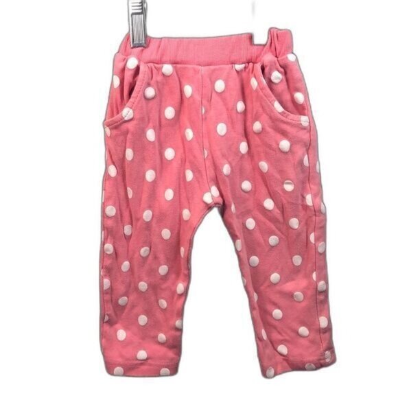 Pink Polka‎ Dot Toddler Pants With Elastic Waistband - Picture 1 of 6